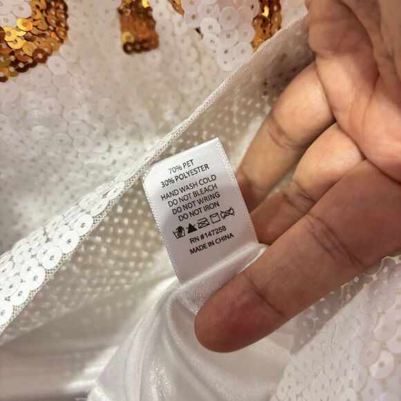 Simply Southern Preppy Sequins BRIDE Top Tshirt Small Oversized Crop America NWT - Picture 8 of 9